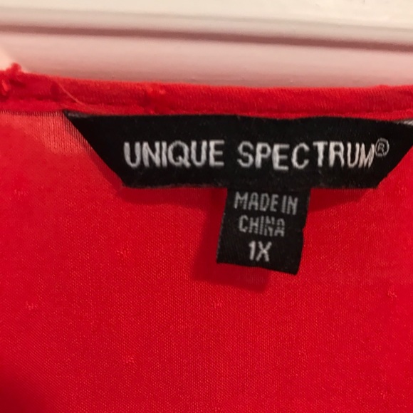 Misses red rayon fringed top XL (says 1X but..) - Picture 3 of 5